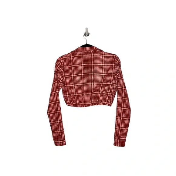 Zara Plaid Crop Top Orange Size Small - Picture 8 of 9